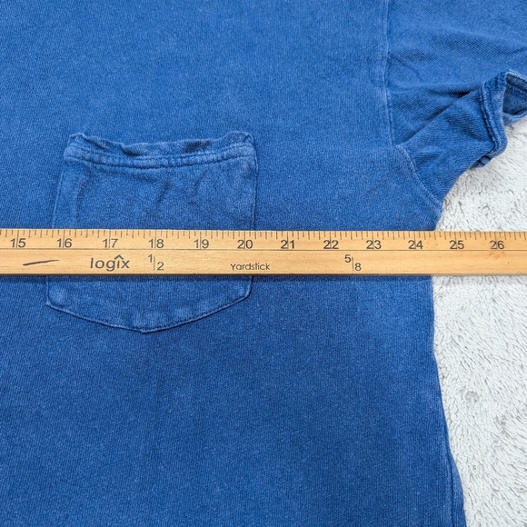 Free People Shirt Womens M Blue Belle Rubi Tee Oversized Distressed Boho Cozy - Picture 5 of 9